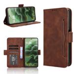 For Motorola Moto G35 5G Skin Feel Calf Texture Card Slots Leather Phone Case(Brown)