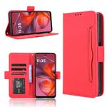 For Motorola Moto G05 4G / E15 4G Skin Feel Calf Texture Card Slots Leather Phone Case(Red)