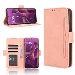 For Motorola Edge 60 Pro Skin Feel Calf Texture Card Slots Leather Phone Case(Pink)