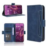 For Motorola Edge 60 Pro Skin Feel Calf Texture Card Slots Leather Phone Case(Blue)