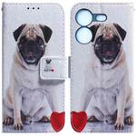 For Tecno Pova 5 Coloured Drawing Flip Leather Phone Case(Pug)