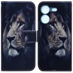 For Tecno Pova 5 Coloured Drawing Flip Leather Phone Case(Lion)