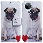 For Tecno Spark 10 5G Coloured Drawing Flip Leather Phone Case(Pug)