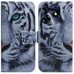 For Tecno Spark 10 Pro Coloured Drawing Flip Leather Phone Case(Tiger)