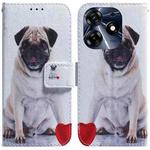 For Tecno Spark 10 Pro Coloured Drawing Flip Leather Phone Case(Pug)