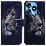 For Tecno Spark 10 / Spark 10C Coloured Drawing Flip Leather Phone Case(Lion)