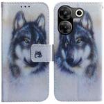 For Tecno Camon 20 Pro 4G / 20 Coloured Drawing Flip Leather Phone Case(White Wolf)