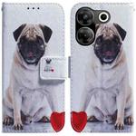 For Tecno Camon 20 Pro 4G / 20 Coloured Drawing Flip Leather Phone Case(Pug)