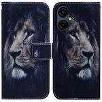 For Tecno Pova Neo 3 Coloured Drawing Flip Leather Phone Case(Lion)