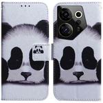 For Tecno Camon 20 Premier 5G Coloured Drawing Flip Leather Phone Case(Panda)