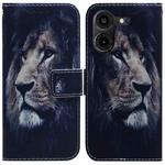 For Tecno Pova 5 Pro Coloured Drawing Flip Leather Phone Case(Lion)