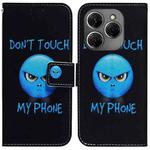 For Tecno Spark 20 Pro Coloured Drawing Flip Leather Phone Case(Anger)