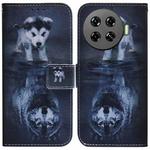 For Tecno Spark 20 Pro+ 4G Coloured Drawing Flip Leather Phone Case(Wolf and Dog)