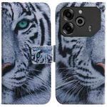 For Tecno Pova 6 Pro / Pova 6 Coloured Drawing Flip Leather Phone Case(Tiger)