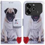 For Tecno Pova 6 Pro / Pova 6 Coloured Drawing Flip Leather Phone Case(Pug)