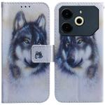 For Tecno Pova 6 Neo Coloured Drawing Flip Leather Phone Case(White Wolf)