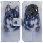 For Tecno Spark 30C Coloured Drawing Flip Leather Phone Case(White Wolf)