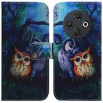 For Tecno Spark 30C Coloured Drawing Flip Leather Phone Case(Oil Painting Owl)
