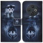 For Tecno Spark 30C Coloured Drawing Flip Leather Phone Case(Wolf and Dog)