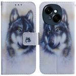 For Tecno Spark Go 1 / Pop 9 Pro Coloured Drawing Flip Leather Phone Case(White Wolf)