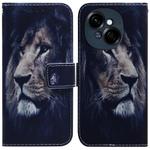 For Tecno Spark Go 1 / Pop 9 Pro Coloured Drawing Flip Leather Phone Case(Lion)