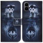 For Tecno Pop 10 / Spark Go 2 4G Coloured Drawing Flip Leather Phone Case(Wolf and Dog)