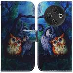 For Tecno Pop 9 5G / Spark 30C 5G Coloured Drawing Flip Leather Phone Case(Oil Painting Owl)