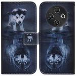 For Tecno Pop 9 5G / Spark 30C 5G Coloured Drawing Flip Leather Phone Case(Wolf and Dog)