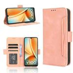 For vivo Y100 5G Skin Feel Calf Texture Card Slots Leather Phone Case(Pink)