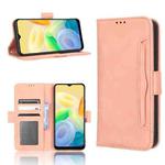 For vivo Y16 / iQOO Z7i Skin Feel Calf Texture Card Slots Leather Phone Case(Pink)