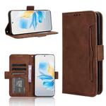 For Honor 100 5G Skin Feel Calf Texture Card Slots Leather Phone Case(Brown)