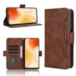 For Oukitel C1 / C1 Pro Skin Feel Calf Texture Card Slots Leather Phone Case(Brown)