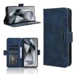 For Samsung Galaxy S24 Ultra 5G Skin Feel Calf Texture Card Slots Leather Phone Case(Blue)