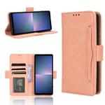 For Sony Xperia 5 V 2023 Skin Feel Calf Texture Card Slots Leather Phone Case(Pink)