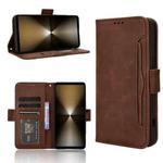 For Sony Xperia 1 VI 2024 Skin Feel Calf Texture Card Slots Leather Phone Case(Brown)