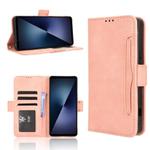 For Sony Xperia 1 VII Skin Feel Calf Texture Card Slots Leather Phone Case(Pink)