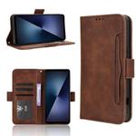For Sony Xperia 1 VII Skin Feel Calf Texture Card Slots Leather Phone Case(Brown)