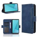For Sony Xperia 10 VII Skin Feel Calf Texture Card Slots Leather Phone Case(Blue)