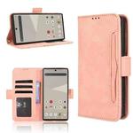 For Sharp Aquos R10 Skin Feel Calf Texture Card Slots Leather Phone Case(Pink)