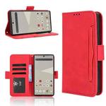 For Sharp Aquos R10 Skin Feel Calf Texture Card Slots Leather Phone Case(Red)