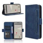 For Sharp Aquos R10 Skin Feel Calf Texture Card Slots Leather Phone Case(Blue)