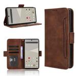 For Sharp Aquos R10 Skin Feel Calf Texture Card Slots Leather Phone Case(Brown)