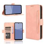 For Sharp Aquos wish5 Skin Feel Calf Texture Card Slots Leather Phone Case(Pink)