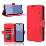 For Sharp Aquos wish5 Skin Feel Calf Texture Card Slots Leather Phone Case(Red)