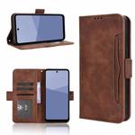 For Sharp Aquos wish5 Skin Feel Calf Texture Card Slots Leather Phone Case(Brown)