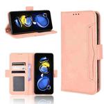 For Xiaomi Redmi Note 12T Pro 5G Skin Feel Calf Texture Card Slots Leather Phone Case(Pink)