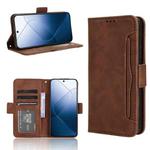 For Xiaomi 14 Skin Feel Calf Texture Card Slots Leather Phone Case(Brown)