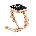 Ribbon Wave Metal Watch Band For Apple Watch Series 10 42mm(Rose Gold)