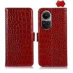 For OPPO Reno10 5G / 10 Pro 5G Global Crocodile Top Layer Cowhide Leather Phone Case(Red)