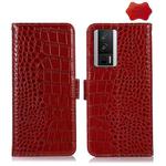 For Xiaomi Redmi K60 / K60 Pro 5G / Poco F5 Pro Crocodile Top Layer Cowhide Leather Phone Case(Red)